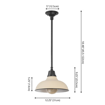 Jasper 12.25" Farmhouse Industrial Indoor/Outdoor Iron LED Pendant